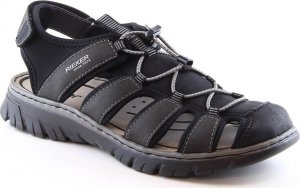 Rieker Sandały komfortowe męskie zabudowane czarne Rieker 26770-00 41 5