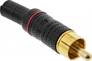 InLine InLine® RCA metal male plug for soldering, black, red ring, for 6mm cable 1
