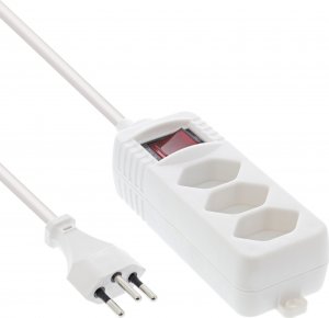 Listwa zasilająca InLine InLine® Socket strip SWITZERLAND, 3-way, with switch, 1.5m, white 2