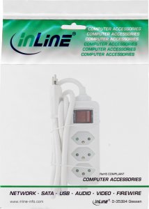 Listwa zasilająca InLine InLine® Socket strip SWITZERLAND, 3-way, with switch, 1.5m, white 3