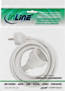 Kabel zasilający InLine InLine® Power Extension Cable Type F white 1,5m 2