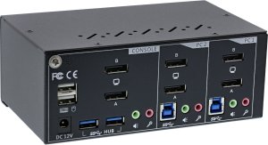 Przełącznik InLine InLine® Desktop KVM Switch, 2-port, Dual Monitor DisplayPort 1.2, 4K, USB 3.0, Audio 3