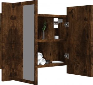 vidaXL vidaXL Szafka łazienkowa z lustrem, przydymiony dąb, 60x12x45 cm 4