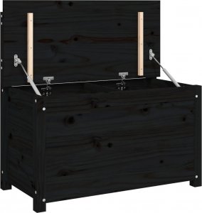vidaXL vidaXL Ławka, czarna, 80x41x77 cm, lite drewno sosnowe 2