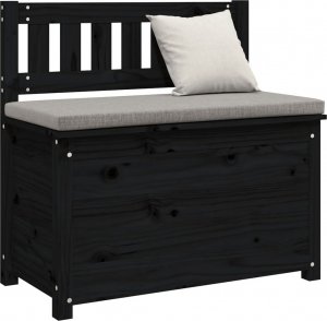 vidaXL vidaXL Ławka, czarna, 80x41x77 cm, lite drewno sosnowe 3