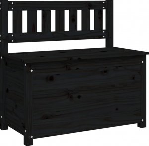 vidaXL vidaXL Ławka, czarna, 80x41x77 cm, lite drewno sosnowe 4