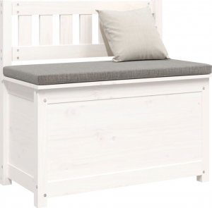 vidaXL vidaXL Ławka, biała, 80x41x77 cm, lite drewno sosnowe 3