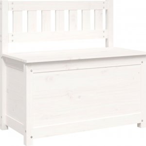 vidaXL vidaXL Ławka, biała, 80x41x77 cm, lite drewno sosnowe 5