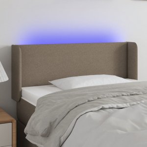 vidaXL vidaXL Zagłówek do łóżka z LED, taupe, 83x16x78/88 cm, tkanina 1