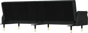 vidaXL vidaXL Rozkładana kanapa z poduszkami, czarna, obita aksamitem 4