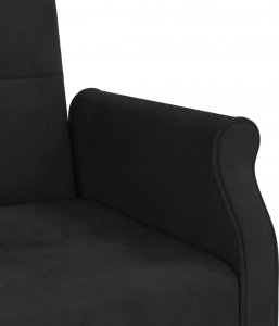 vidaXL vidaXL Rozkładana kanapa z poduszkami, czarna, obita aksamitem 6