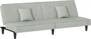 vidaXL vidaXL Kanapa rozkładana, jasnoszara, aksamitna 2