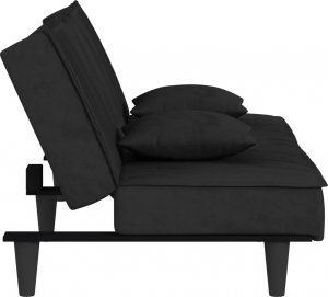 vidaXL vidaXL Kanapa rozkładana, czarna, aksamitna 4