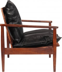 vidaXL vidaXL Sofa 2-osobowa, czarna, naturalna skóra i lite drewno akacjowe 2