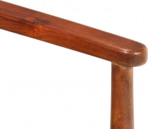 vidaXL vidaXL Sofa 2-osobowa, czarna, naturalna skóra i lite drewno akacjowe 5