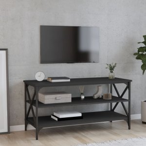 vidaXL vidaXL Szafka pod TV, czarna, 100x40x50 cm, materiał drewnopochodny 1