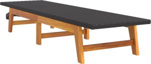 vidaXL vidaXL Leżak ze stolikiem, polirattan i lite drewno akacjowe 5