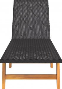 vidaXL vidaXL Leżak ze stolikiem, polirattan i lite drewno akacjowe 6