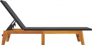 vidaXL vidaXL Leżak ze stolikiem, polirattan i lite drewno akacjowe 7