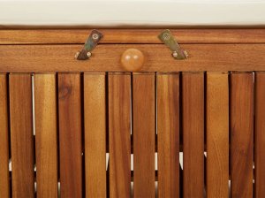 vidaXL Ogrodowa ławka ze schowkiem i poduszką, 126 cm, drewno akacjowe 6