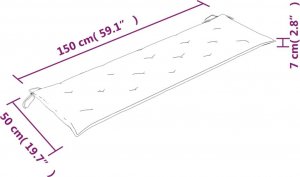 vidaXL vidaXL Ławka Batavia z szara poduszką, 150 cm, lite drewno tekowe 9
