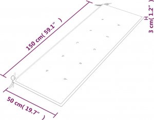 vidaXL Ławka Batavia z czerwoną poduszką, 150 cm, lite drewno tekowe 9