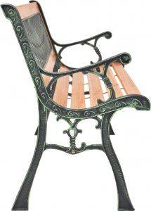 vidaXL vidaXL Ławka ogrodowa, 116 cm, żeliwo i lite drewno jodłowe 2