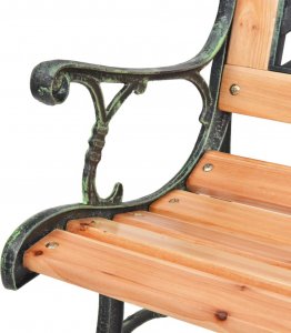 vidaXL vidaXL Ławka ogrodowa, 116 cm, żeliwo i lite drewno jodłowe 3