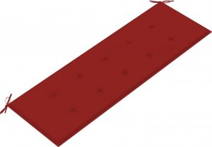 vidaXL Ławka Batavia z czerwony poduszką, 150 cm, lite drewno tekowe 5