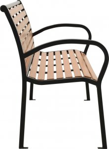 vidaXL vidaXL Ławka ogrodowa, czarno-brązowa, 116 cm, stal i WPC 3