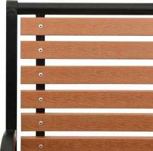 vidaXL vidaXL Ławka ogrodowa, czarno-brązowa, 116 cm, stal i WPC 5