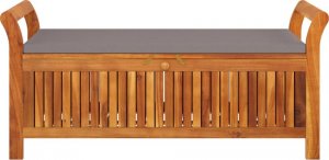 vidaXL Ogrodowa ławka ze schowkiem i poduszką, 126 cm, drewno akacjowe 5