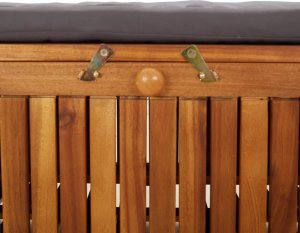 vidaXL Ogrodowa ławka ze schowkiem i poduszką, 126 cm, drewno akacjowe 7