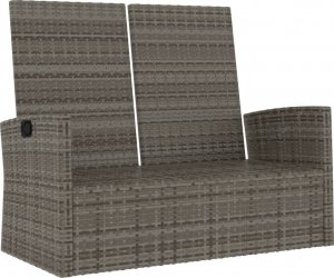 vidaXL Rozkładana ławka ogrodowa z poduszkami, szara, 118 cm 7