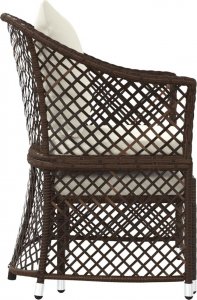 vidaXL vidaXL 2-cz. zestaw wypoczynkowy do ogrodu, poduszki, brąz, rattan PE 5
