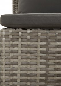 vidaXL vidaXL 3-cz. zestaw wypoczynkowy do ogrodu, poduszki, szary rattan PE 6