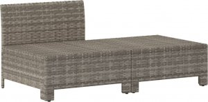 vidaXL vidaXL 2-cz. zestaw wypoczynkowy do ogrodu, poduszki, szary, rattan PE 3