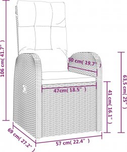 vidaXL vidaXL 3-cz. zestaw wypoczynkowy do ogrodu, czarny polirattan i stal 4