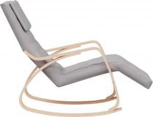 vidaXL vidaXL Fotel bujany, jasnoszary, tapicerowany tkaniną 4