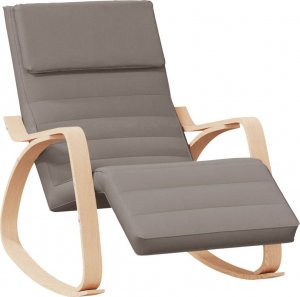 vidaXL vidaXL Fotel bujany, kolor taupe, tapicerowany tkaniną 2