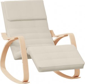 vidaXL vidaXL Fotel bujany, kremowy, tapicerowany tkaniną 2