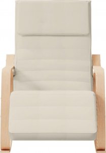vidaXL vidaXL Fotel bujany, kremowy, tapicerowany tkaniną 3