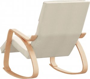 vidaXL vidaXL Fotel bujany, kremowy, tapicerowany tkaniną 4