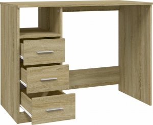 Biurko vidaXL vidaXL Biurko z szufladami, dąb sonoma, 102x50x76 cm 5