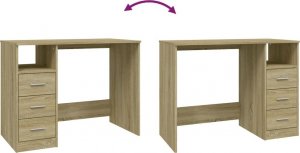 Biurko vidaXL vidaXL Biurko z szufladami, dąb sonoma, 102x50x76 cm 7