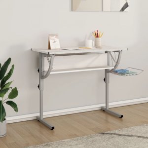 Biurko vidaXL vidaXL Biurko kreślarskie, biało-szare, 110x53x(58-87) cm 1