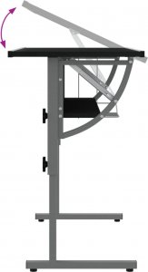 Biurko vidaXL Czarno-Szare 110 cm x 53 cm 4