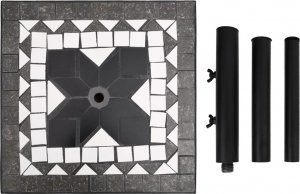 vidaXL vidaXL Kwadratowa podstawa pod parasol, czarno-biała, 12 kg 4