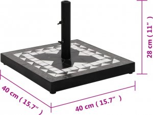 vidaXL vidaXL Kwadratowa podstawa pod parasol, czarno-biała, 12 kg 5