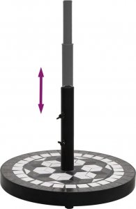 vidaXL vidaXL Okrągła podstawa pod parasol, czarno-biała, 12 kg 3